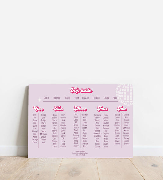 The Hayley Table Plan